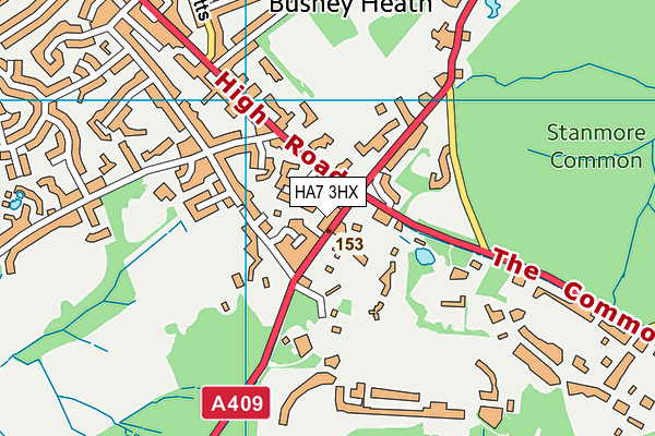 HA7 3HX map - OS VectorMap District (Ordnance Survey)