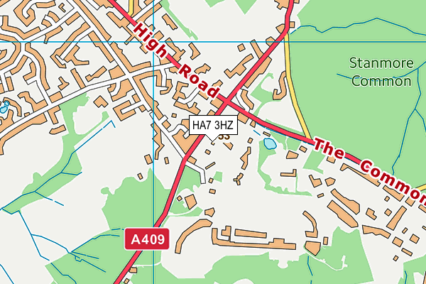 HA7 3HZ map - OS VectorMap District (Ordnance Survey)