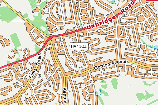 HA7 3QZ map - OS VectorMap District (Ordnance Survey) HA7 3QZ map - OS VectorMap District (Ordnance Survey)