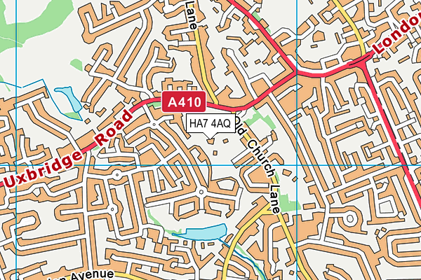 HA7 4AQ map - OS VectorMap District (Ordnance Survey) HA7 4AQ map - OS VectorMap District (Ordnance Survey)