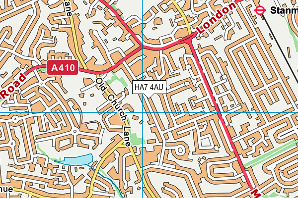 HA7 4AU map - OS VectorMap District (Ordnance Survey) HA7 4AU map - OS VectorMap District (Ordnance Survey)