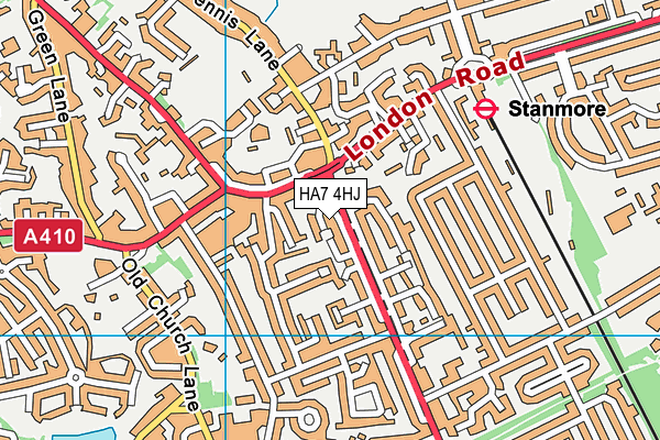 HA7 4HJ map - OS VectorMap District (Ordnance Survey)