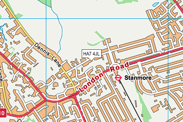 HA7 4JL map - OS VectorMap District (Ordnance Survey) HA7 4JL map - OS VectorMap District (Ordnance Survey)