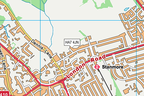 HA7 4JN map - OS VectorMap District (Ordnance Survey) HA7 4JN map - OS VectorMap District (Ordnance Survey)