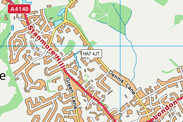 HA7 4JT map - OS VectorMap District (Ordnance Survey) HA7 4JT map - OS VectorMap District (Ordnance Survey)