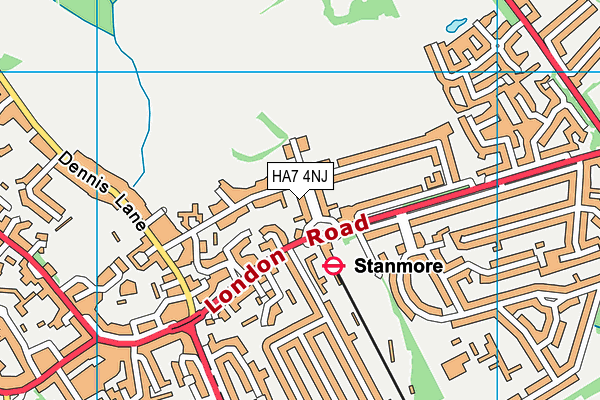 HA7 4NJ map - OS VectorMap District (Ordnance Survey)