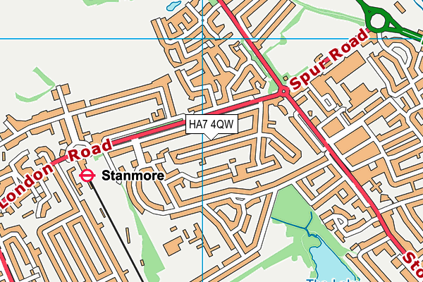 HA7 4QW map - OS VectorMap District (Ordnance Survey) HA7 4QW map - OS VectorMap District (Ordnance Survey)