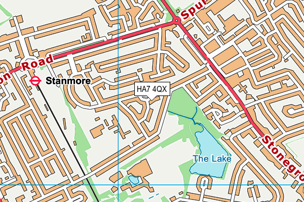 HA7 4QX map - OS VectorMap District (Ordnance Survey) HA7 4QX map - OS VectorMap District (Ordnance Survey)