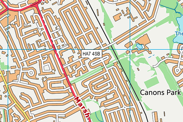 HA7 4SB map - OS VectorMap District (Ordnance Survey)