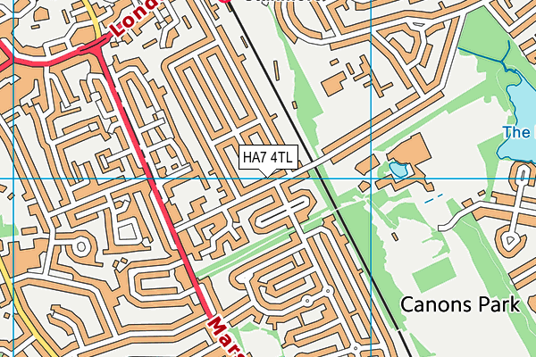 HA7 4TL map - OS VectorMap District (Ordnance Survey) HA7 4TL map - OS VectorMap District (Ordnance Survey)