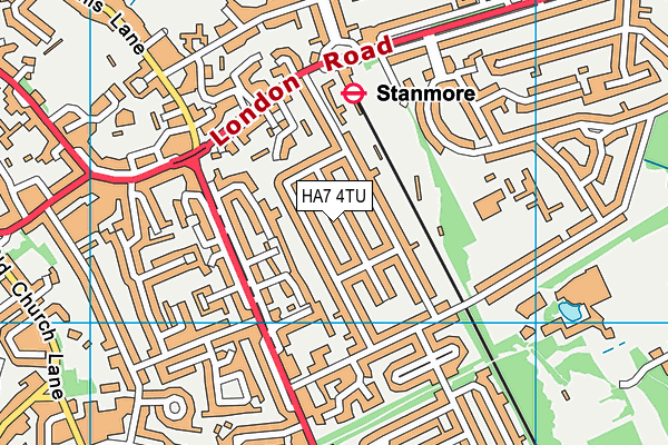 HA7 4TU map - OS VectorMap District (Ordnance Survey)