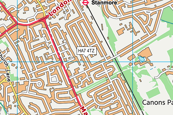 HA7 4TZ map - OS VectorMap District (Ordnance Survey) HA7 4TZ map - OS VectorMap District (Ordnance Survey)