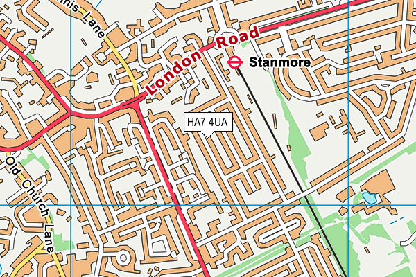 HA7 4UA map - OS VectorMap District (Ordnance Survey)