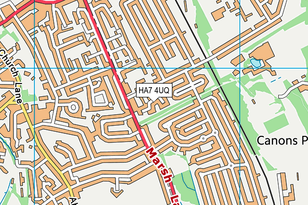 HA7 4UQ map - OS VectorMap District (Ordnance Survey) HA7 4UQ map - OS VectorMap District (Ordnance Survey)