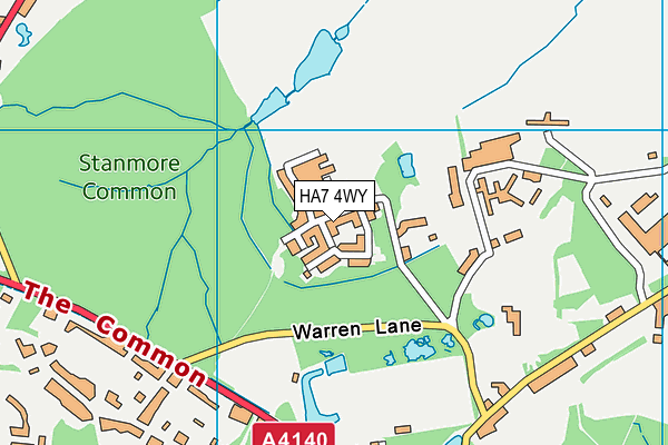 HA7 4WY map - OS VectorMap District (Ordnance Survey) HA7 4WY map - OS VectorMap District (Ordnance Survey)