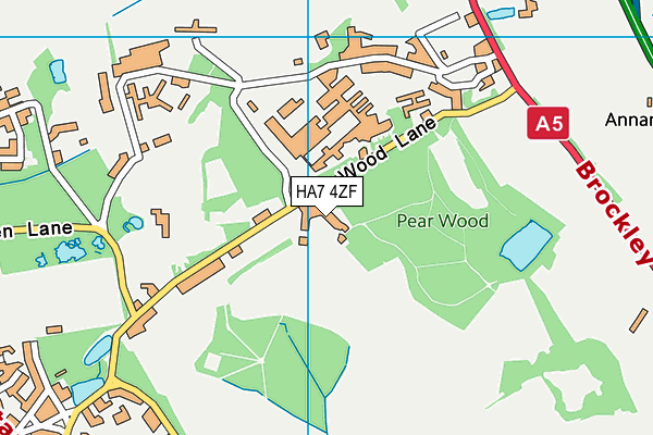 HA7 4ZF map - OS VectorMap District (Ordnance Survey)
