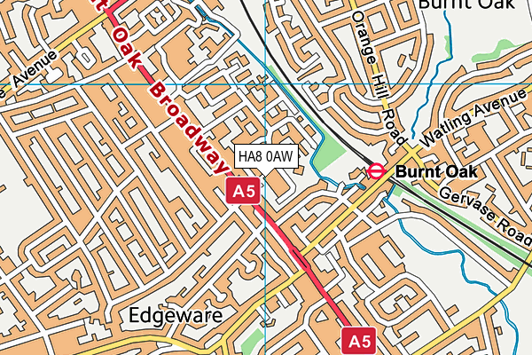 HA8 0AW map - OS VectorMap District (Ordnance Survey)