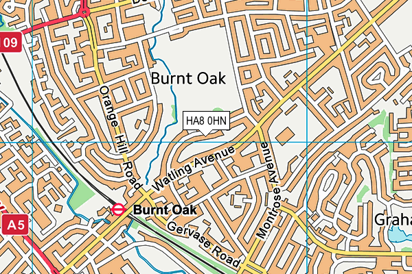 HA8 0HN map - OS VectorMap District (Ordnance Survey)