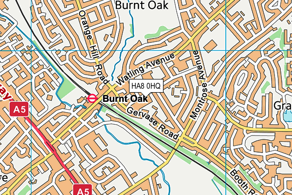 HA8 0HQ map - OS VectorMap District (Ordnance Survey)
