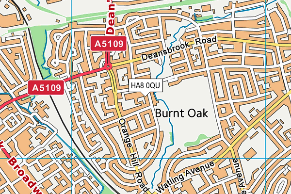HA8 0QU map - OS VectorMap District (Ordnance Survey)