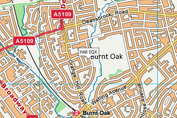 HA8 0QX map - OS VectorMap District (Ordnance Survey)
