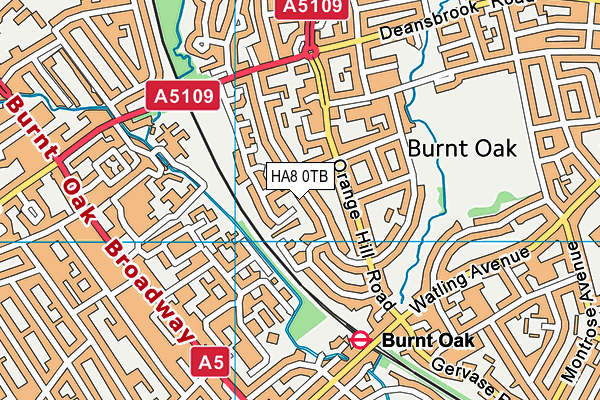 HA8 0TB map - OS VectorMap District (Ordnance Survey)