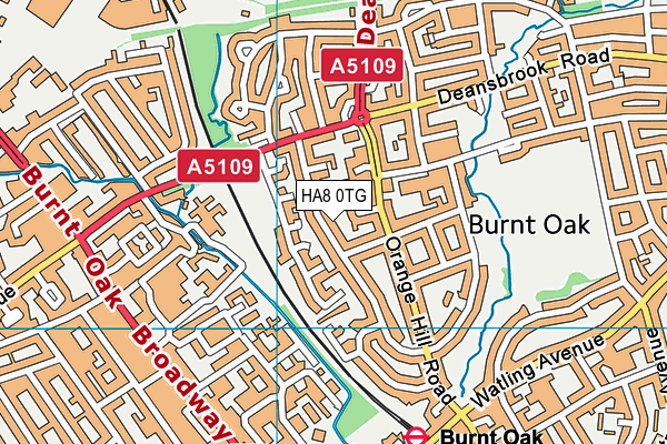HA8 0TG map - OS VectorMap District (Ordnance Survey)