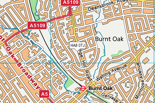 HA8 0TJ map - OS VectorMap District (Ordnance Survey)