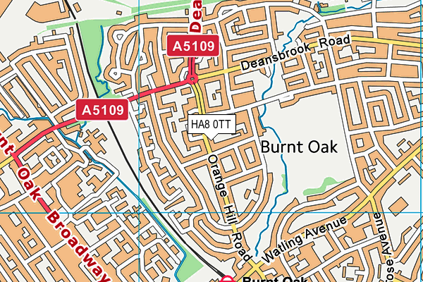 HA8 0TT map - OS VectorMap District (Ordnance Survey)