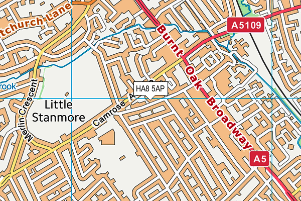 HA8 5AP map - OS VectorMap District (Ordnance Survey) HA8 5AP map - OS VectorMap District (Ordnance Survey)