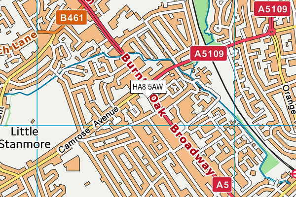 HA8 5AW map - OS VectorMap District (Ordnance Survey) HA8 5AW map - OS VectorMap District (Ordnance Survey)