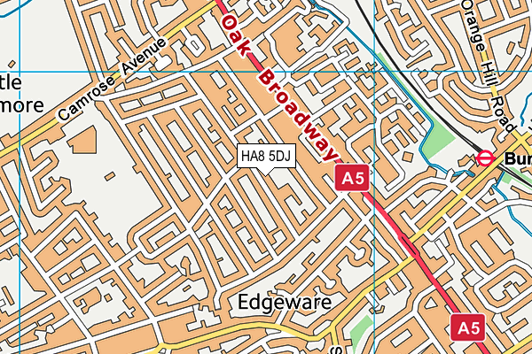 HA8 5DJ map - OS VectorMap District (Ordnance Survey)