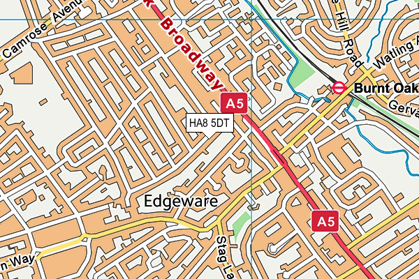 HA8 5DT map - OS VectorMap District (Ordnance Survey) HA8 5DT map - OS VectorMap District (Ordnance Survey)
