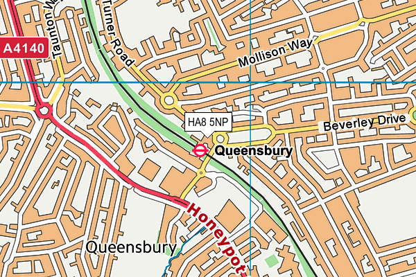 HA8 5NP map - OS VectorMap District (Ordnance Survey) HA8 5NP map - OS VectorMap District (Ordnance Survey)