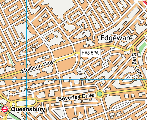 HA8 5PA map - OS VectorMap District (Ordnance Survey) HA8 5PA map - OS VectorMap District (Ordnance Survey)