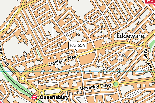 HA8 5QA map - OS VectorMap District (Ordnance Survey) HA8 5QA map - OS VectorMap District (Ordnance Survey)