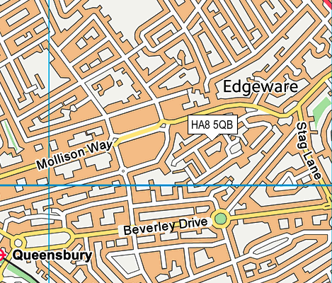 HA8 5QB map - OS VectorMap District (Ordnance Survey) HA8 5QB map - OS VectorMap District (Ordnance Survey)