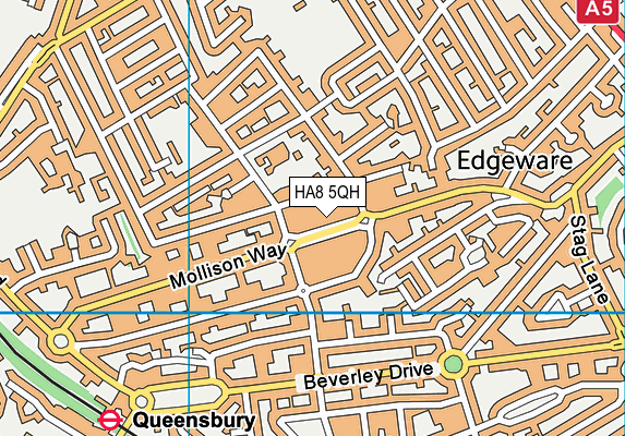 HA8 5QH map - OS VectorMap District (Ordnance Survey) HA8 5QH map - OS VectorMap District (Ordnance Survey)