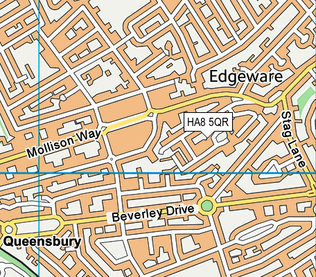 HA8 5QR map - OS VectorMap District (Ordnance Survey) HA8 5QR map - OS VectorMap District (Ordnance Survey)