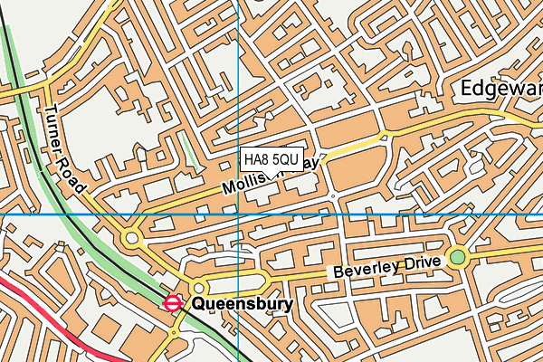 HA8 5QU map - OS VectorMap District (Ordnance Survey) HA8 5QU map - OS VectorMap District (Ordnance Survey)
