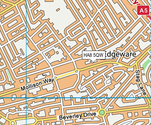 HA8 5QW map - OS VectorMap District (Ordnance Survey) HA8 5QW map - OS VectorMap District (Ordnance Survey)