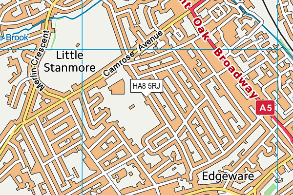 HA8 5RJ map - OS VectorMap District (Ordnance Survey)