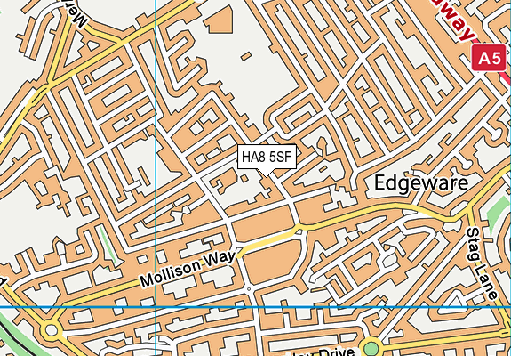 HA8 5SF map - OS VectorMap District (Ordnance Survey)