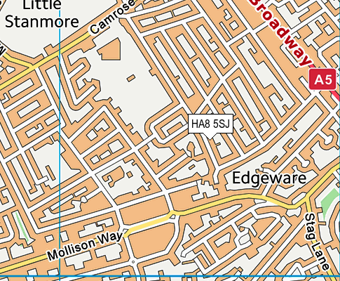 HA8 5SJ map - OS VectorMap District (Ordnance Survey) HA8 5SJ map - OS VectorMap District (Ordnance Survey)