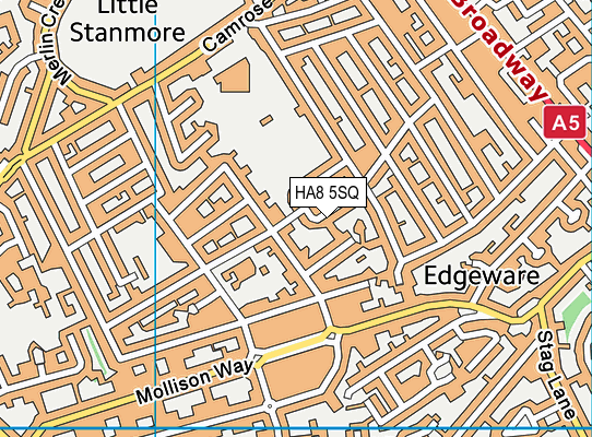 HA8 5SQ map - OS VectorMap District (Ordnance Survey)