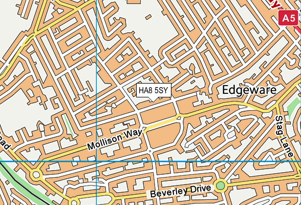 HA8 5SY map - OS VectorMap District (Ordnance Survey) HA8 5SY map - OS VectorMap District (Ordnance Survey)