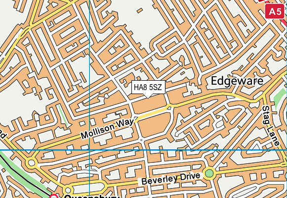 HA8 5SZ map - OS VectorMap District (Ordnance Survey) HA8 5SZ map - OS VectorMap District (Ordnance Survey)