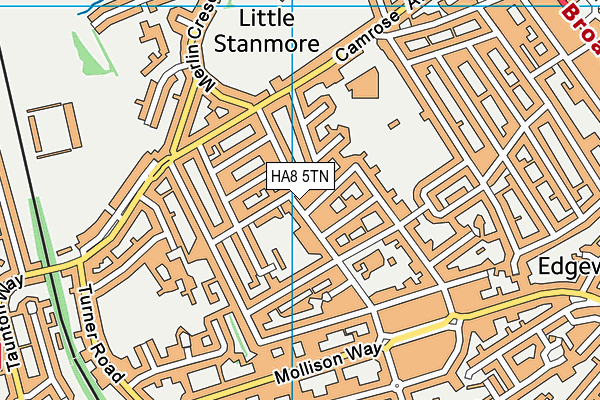 HA8 5TN map - OS VectorMap District (Ordnance Survey)