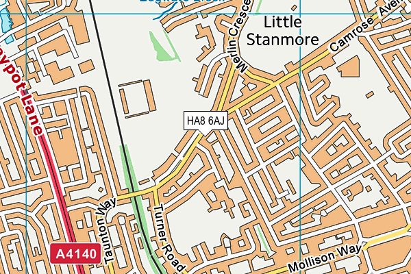 HA8 6AJ map - OS VectorMap District (Ordnance Survey) HA8 6AJ map - OS VectorMap District (Ordnance Survey)