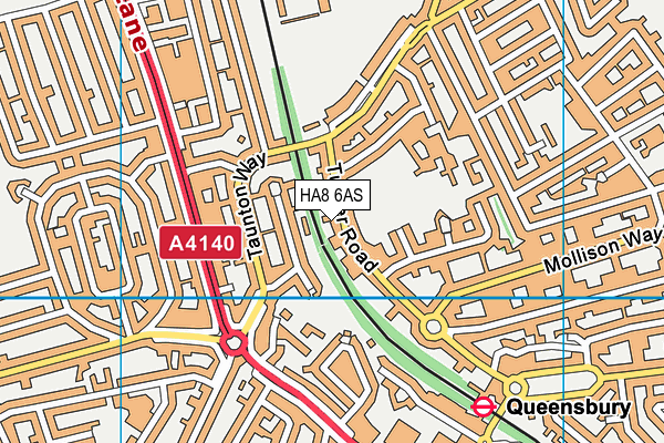 HA8 6AS map - OS VectorMap District (Ordnance Survey)